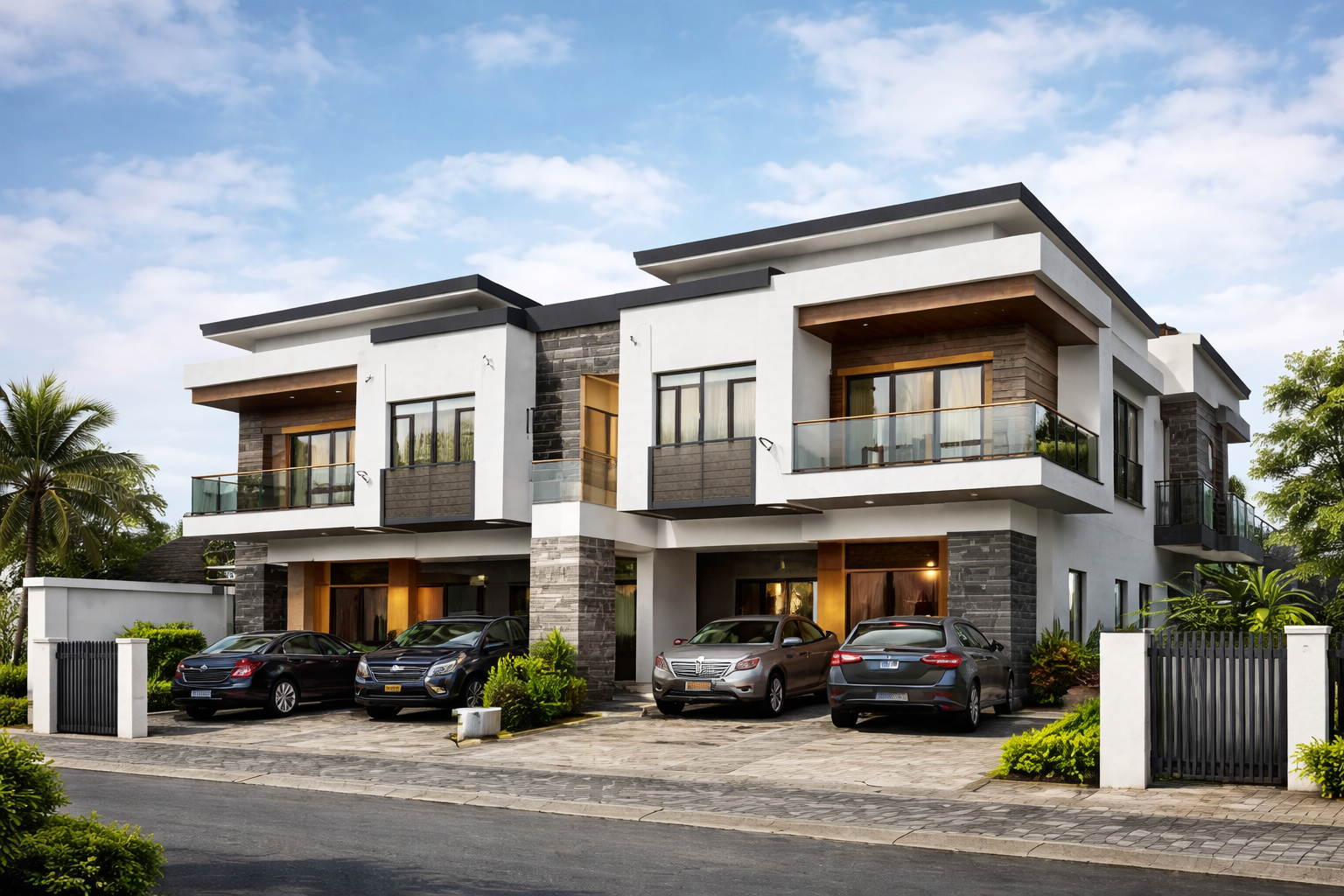 Semi-detached duplex developments